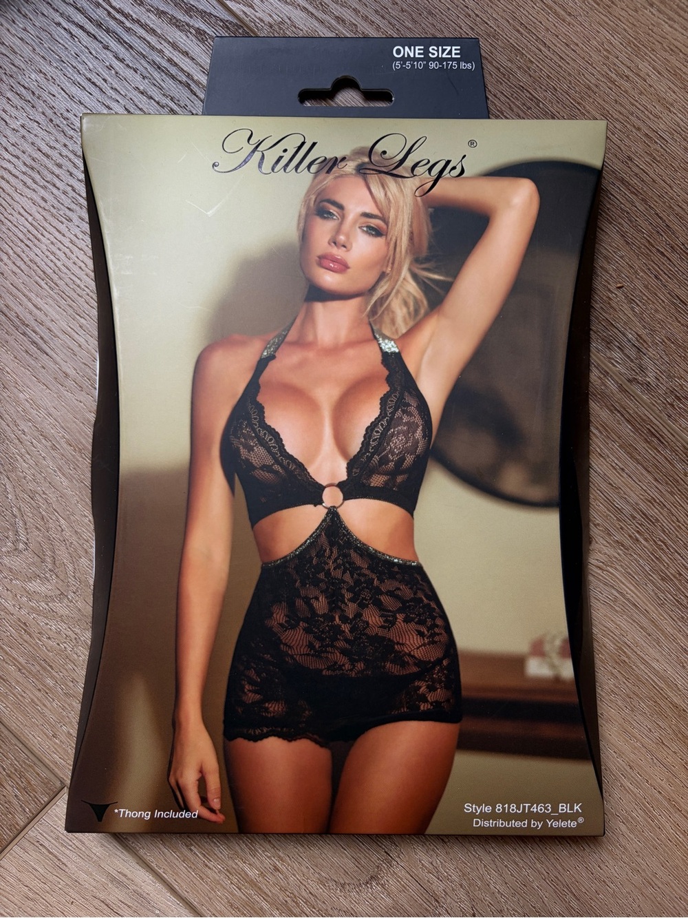 Women's Black Lace Halter Teddy - One Size
